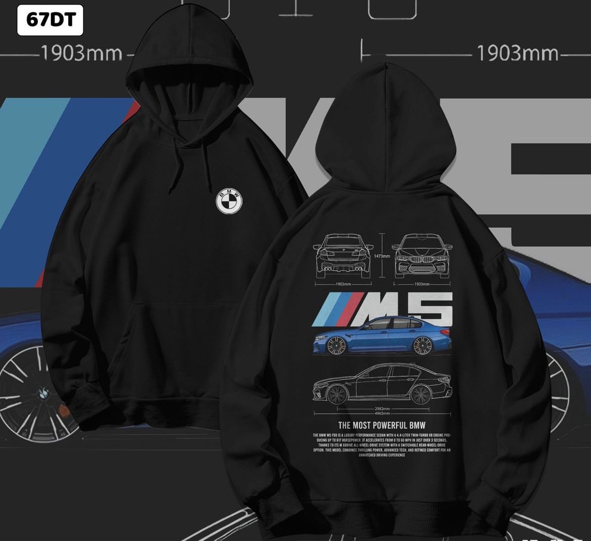 bmw m5 black hoodie