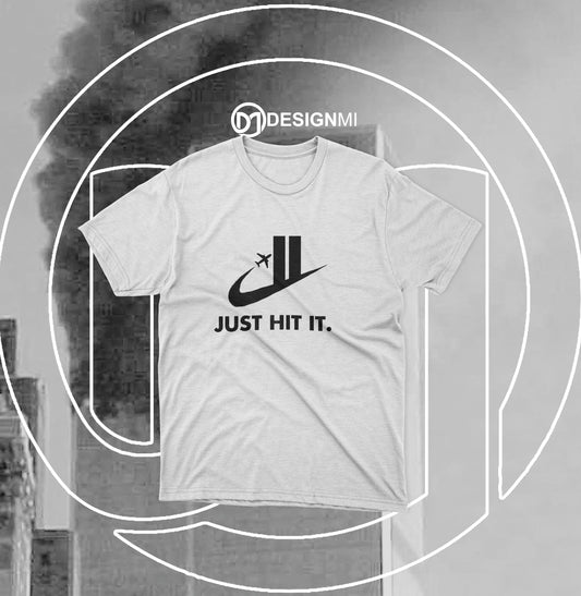 just hit it black and white t-shirt