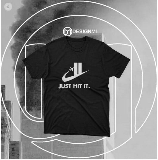 just hit it black and white t-shirt