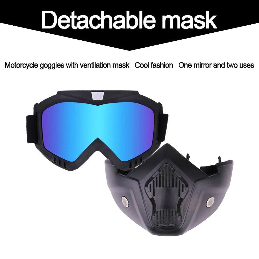 Protective Motorcycle Face Mask Removable Full Face