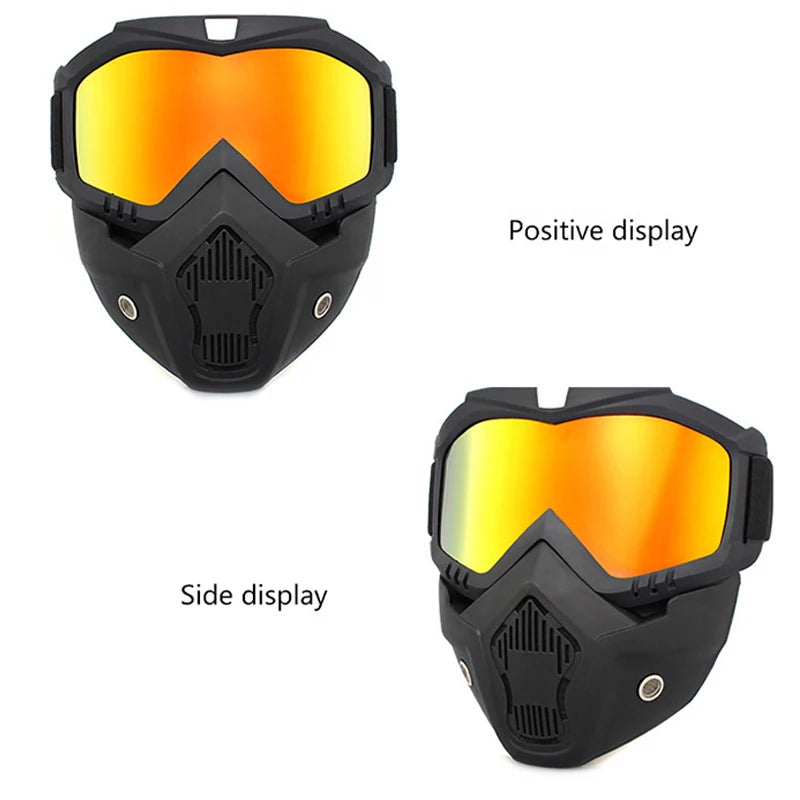Protective Motorcycle Face Mask Removable Full Face