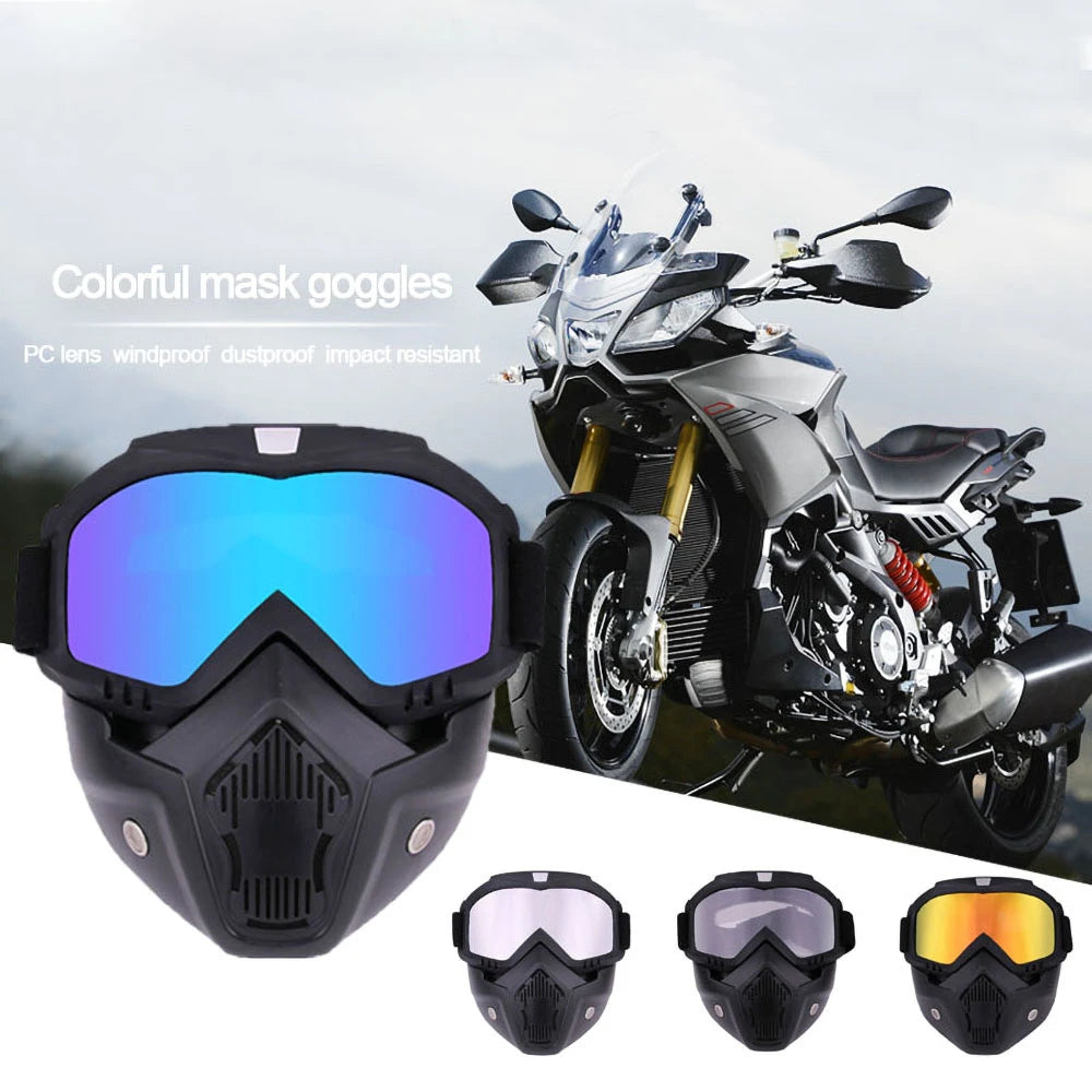 Protective Motorcycle Face Mask Removable Full Face