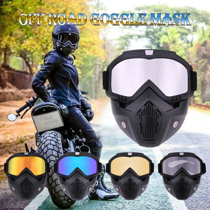 Protective Motorcycle Face Mask Removable Full Face