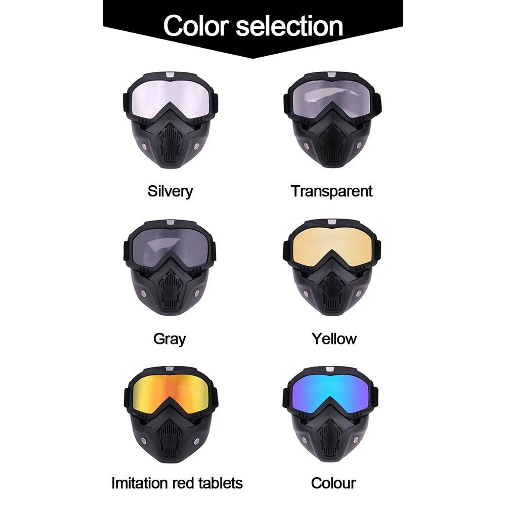 Protective Motorcycle Face Mask Removable Full Face