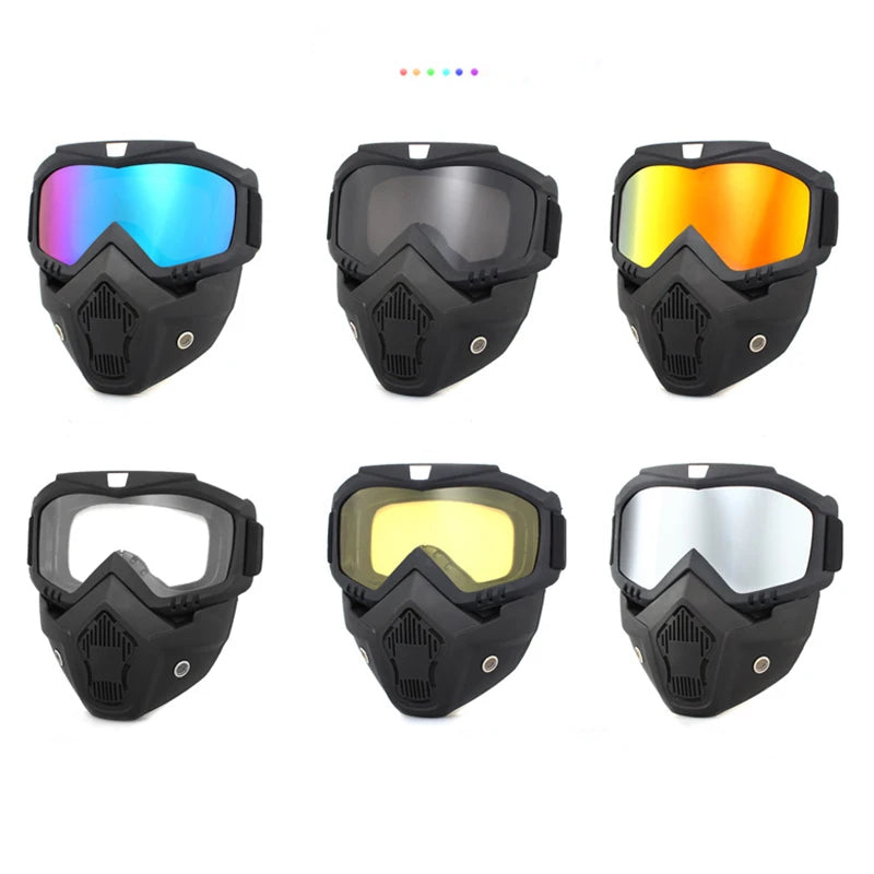 Protective Motorcycle Face Mask Removable Full Face