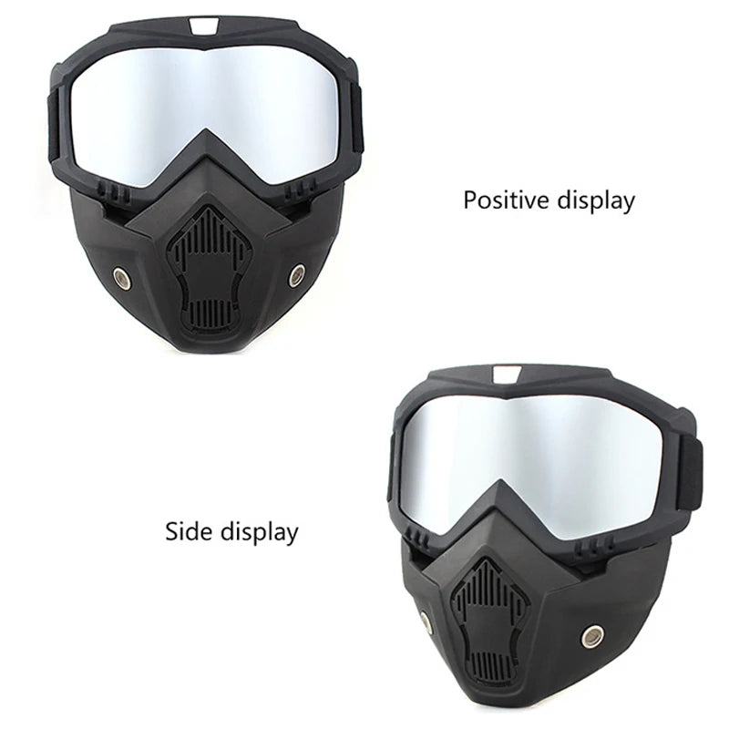 Protective Motorcycle Face Mask Removable Full Face