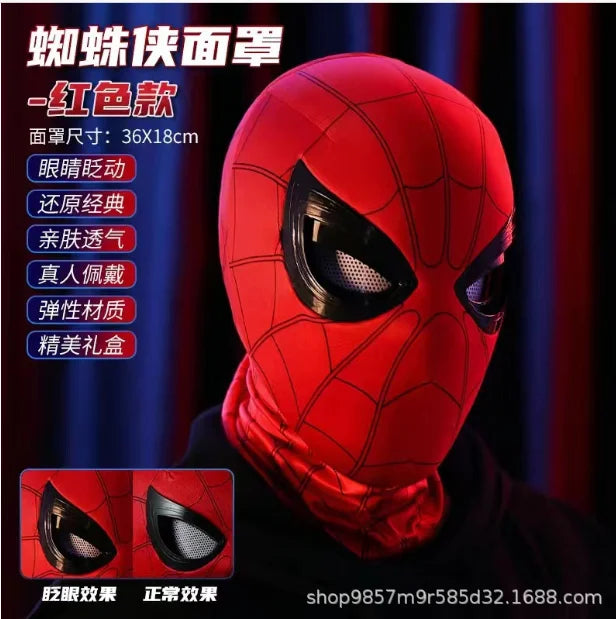 Spider man Mascara Headgear Cosplay Moving Eyes