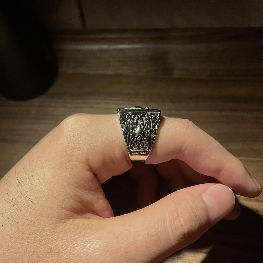 Retro Ace of Spades Ring