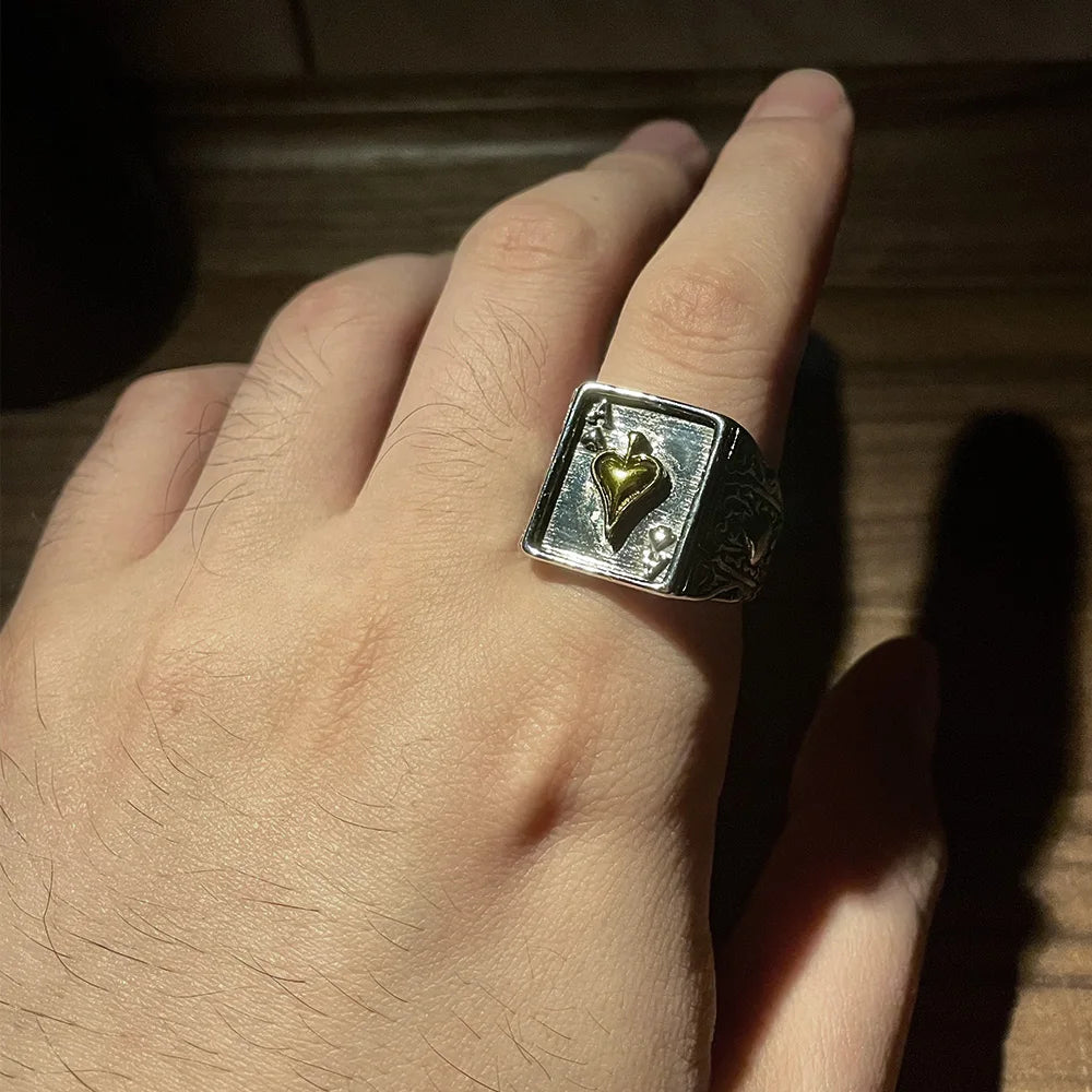Retro Ace of Spades Ring