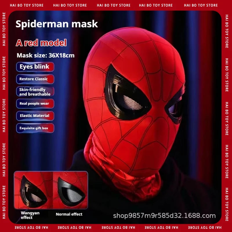 Spider man Mascara Headgear Cosplay Moving Eyes