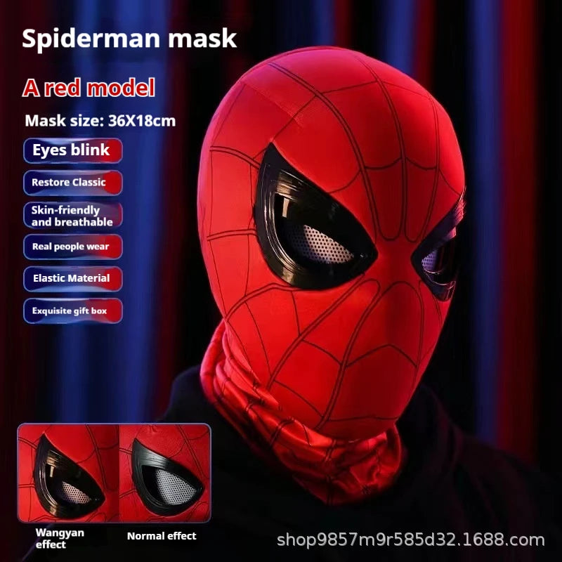 Spider man Mascara Headgear Cosplay Moving Eyes