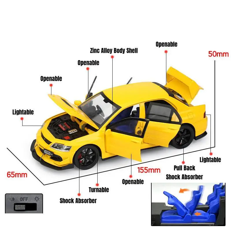 1/32 Mitsubishi Lancer EVO Final Edition JDM Racing Toy Car Model