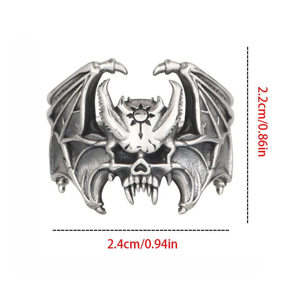 Skull Bat Adjustable Ring