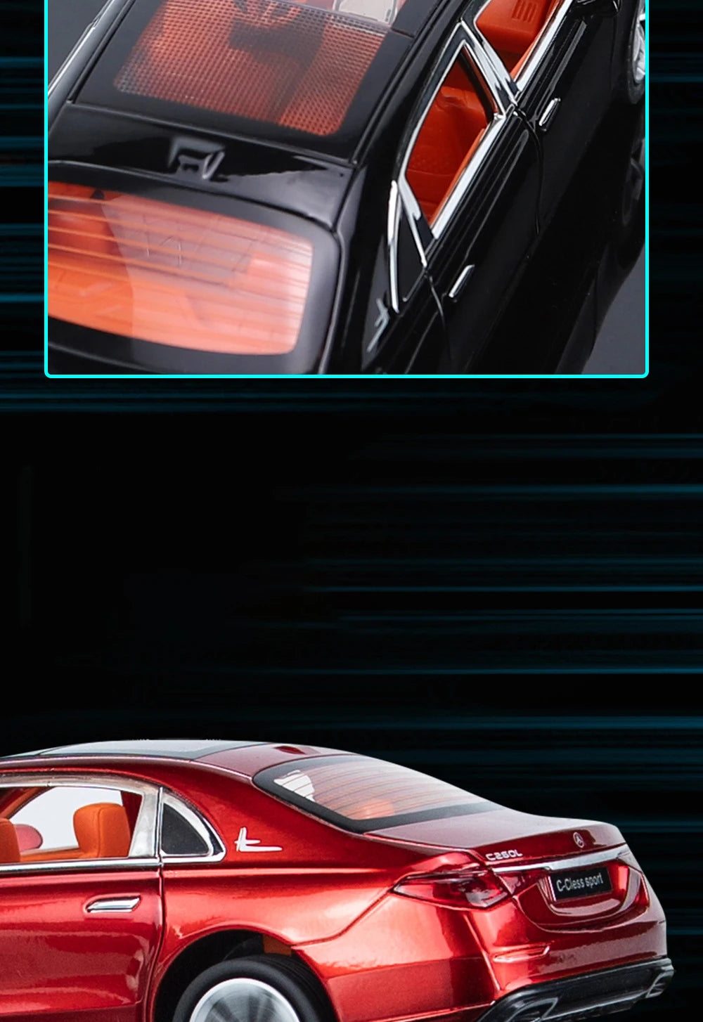 1:24 BENS C260 C-Class Alloy Car Diecasts & Toy Vehicles Car Model Sound and light Pull back Car Toys Gifts