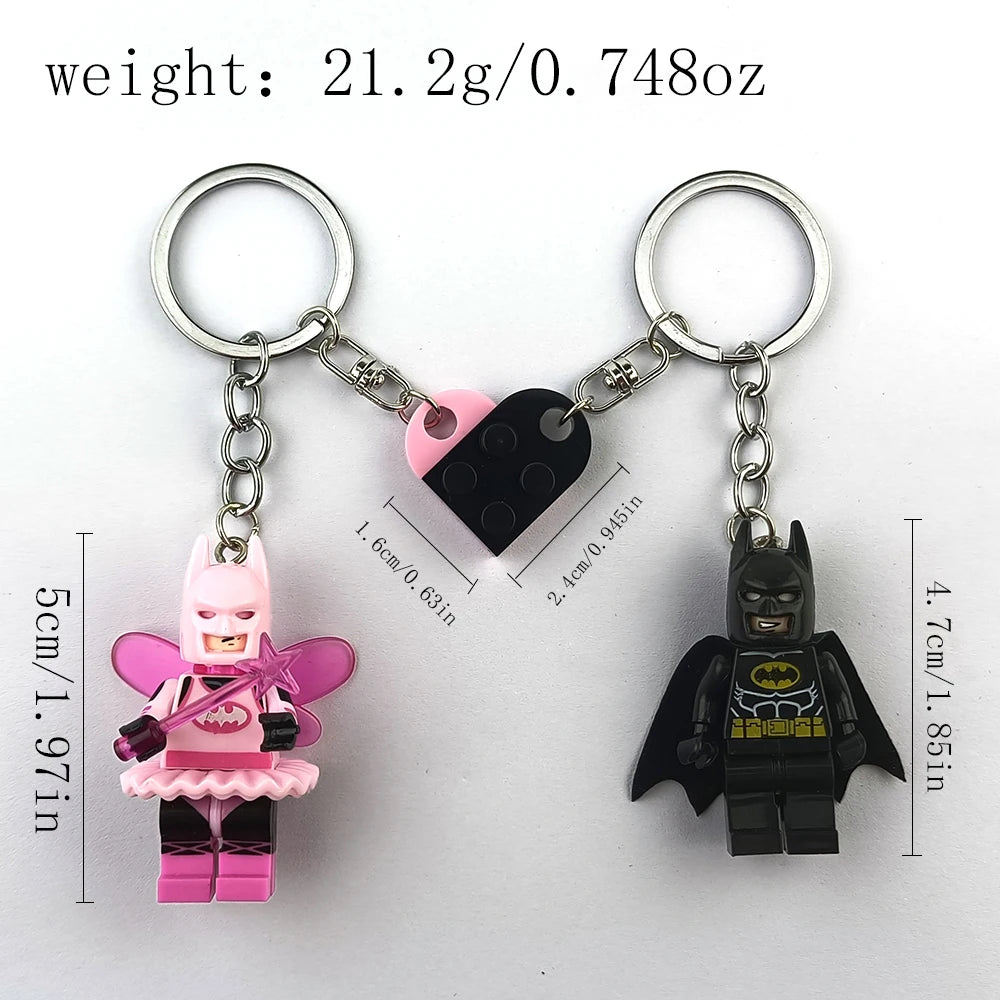 3D Bat Couple Keychain