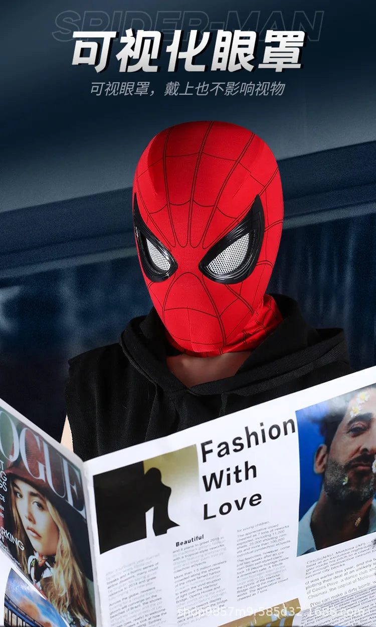 Spider man Mascara Headgear Cosplay Moving Eyes
