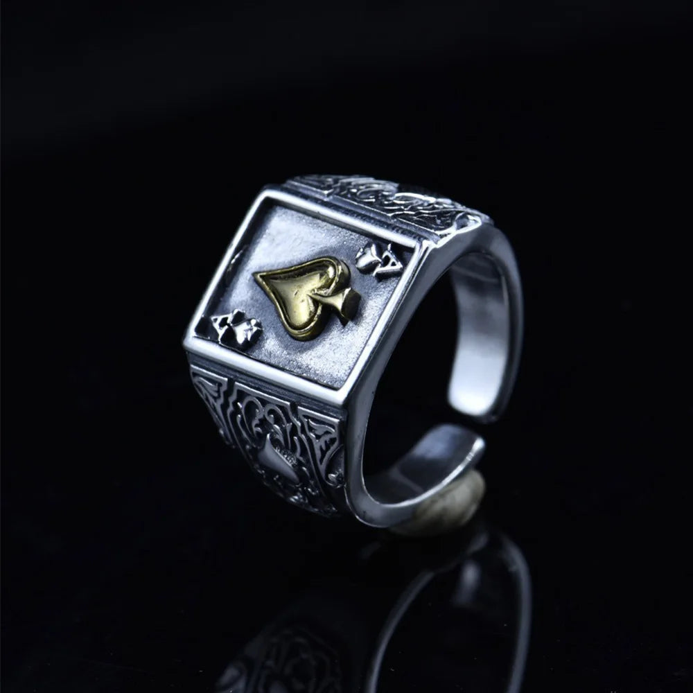 Retro Ace of Spades Ring