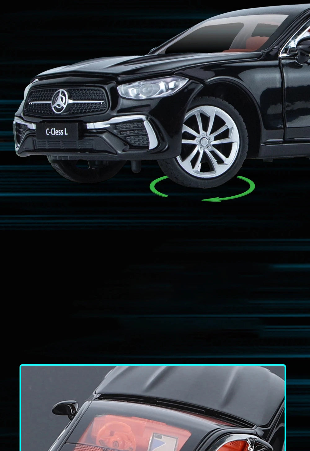 1:24 BENS C260 C-Class Alloy Car Diecasts & Toy Vehicles Car Model Sound and light Pull back Car Toys Gifts