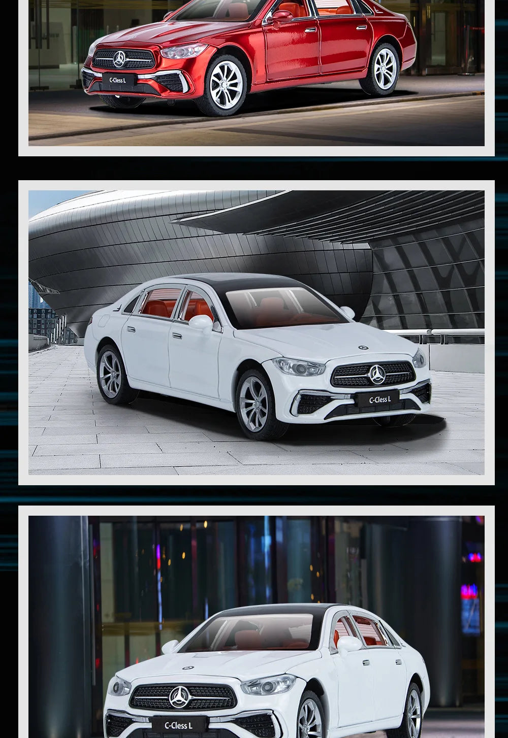 1:24 BENS C260 C-Class Alloy Car Diecasts & Toy Vehicles Car Model Sound and light Pull back Car Toys Gifts
