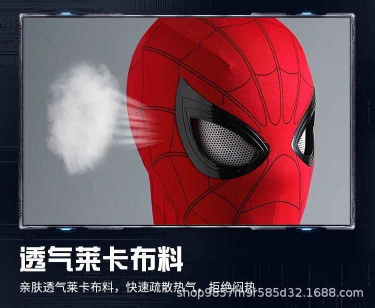 Spider man Mascara Headgear Cosplay Moving Eyes