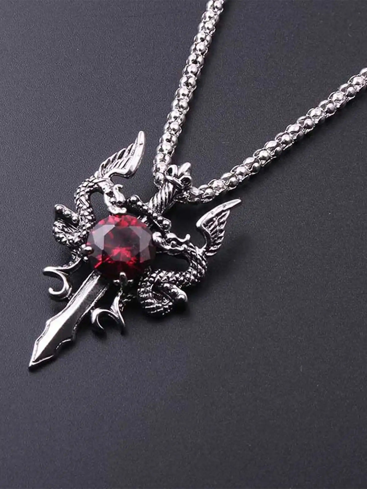 1 Gothic Dragon Water Diamond Long Necklace