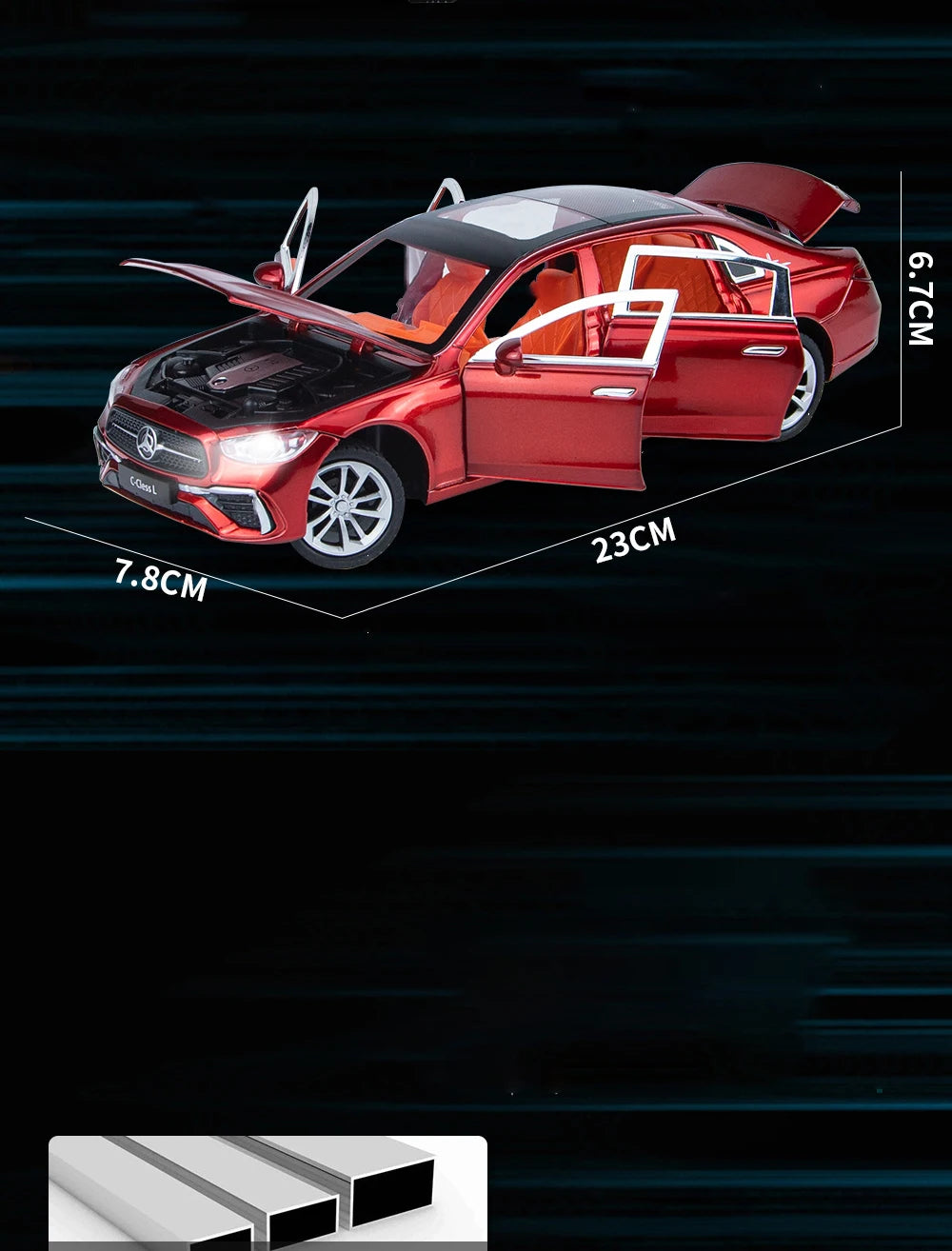 1:24 BENS C260 C-Class Alloy Car Diecasts & Toy Vehicles Car Model Sound and light Pull back Car Toys Gifts