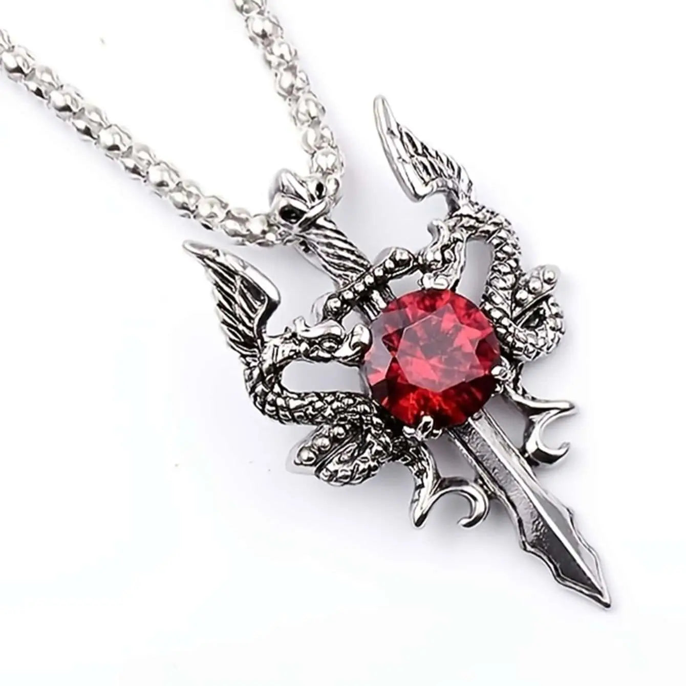 1 Gothic Dragon Water Diamond Long Necklace