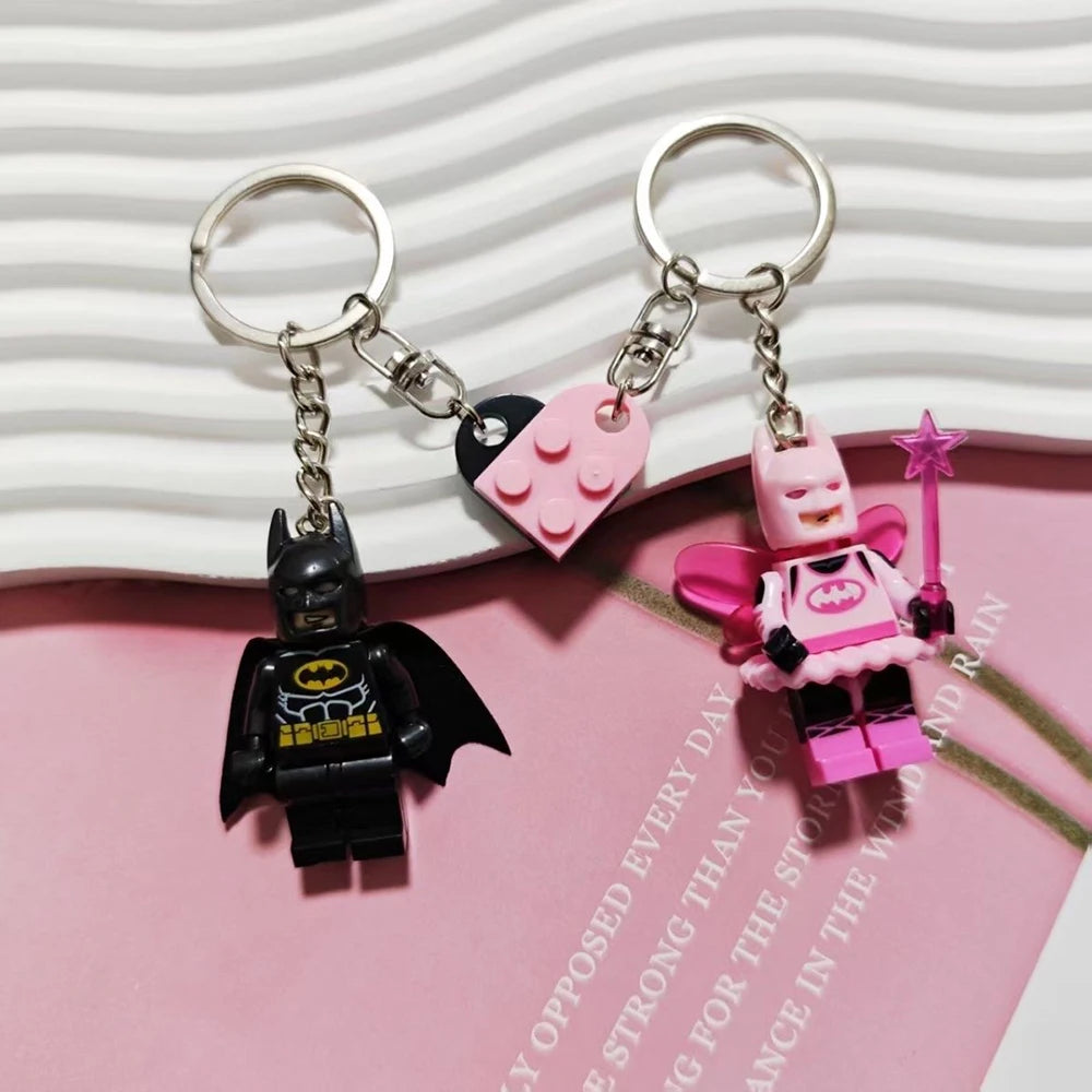 3D Bat Couple Keychain