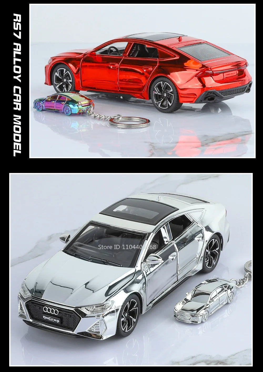 Scale 1:32 RS7 Electroplating Q8 Sports Car Model