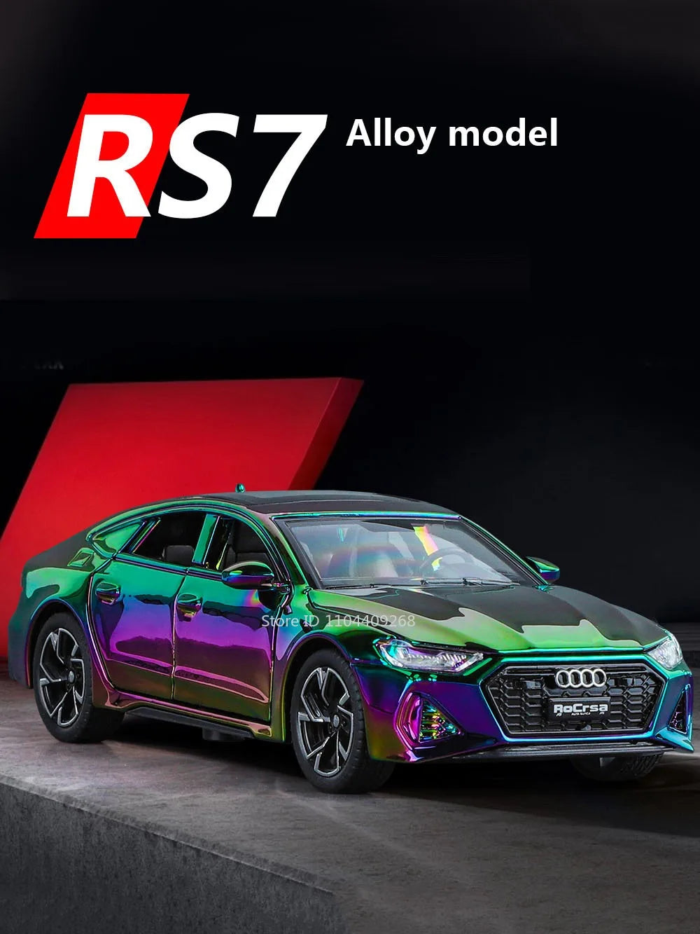 Scale 1:32 RS7 Electroplating Q8 Sports Car Model
