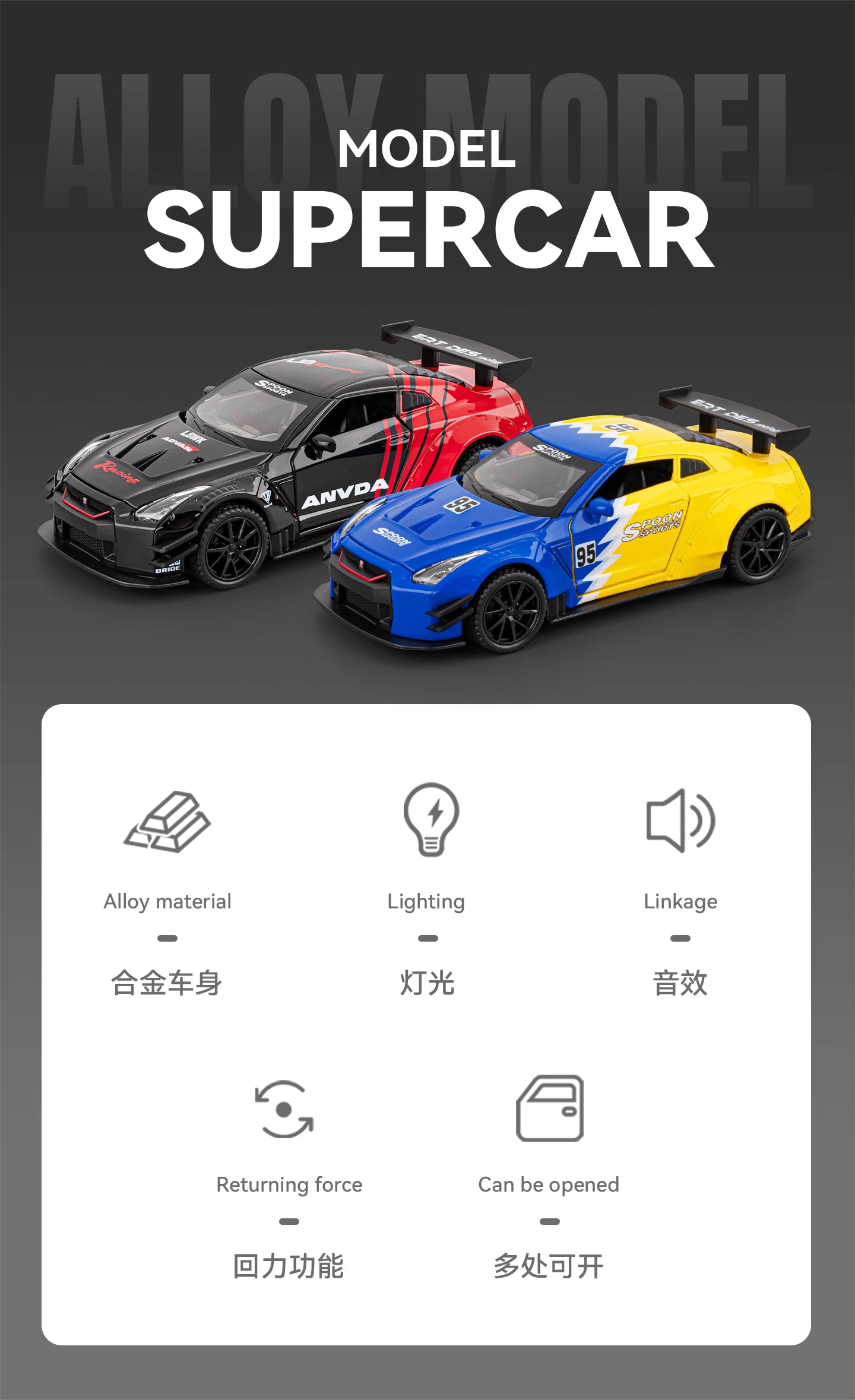 JDM 1:32 Nissan GTR R35 Skyline Ares Alloy Metal Diecast Model