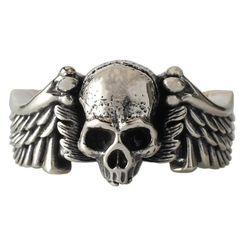 Wings Skull Head Opening Ring