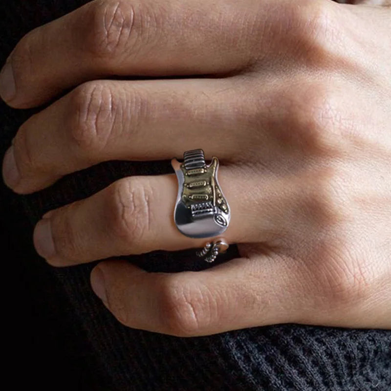 Retro Electric Guitar Ring For Men