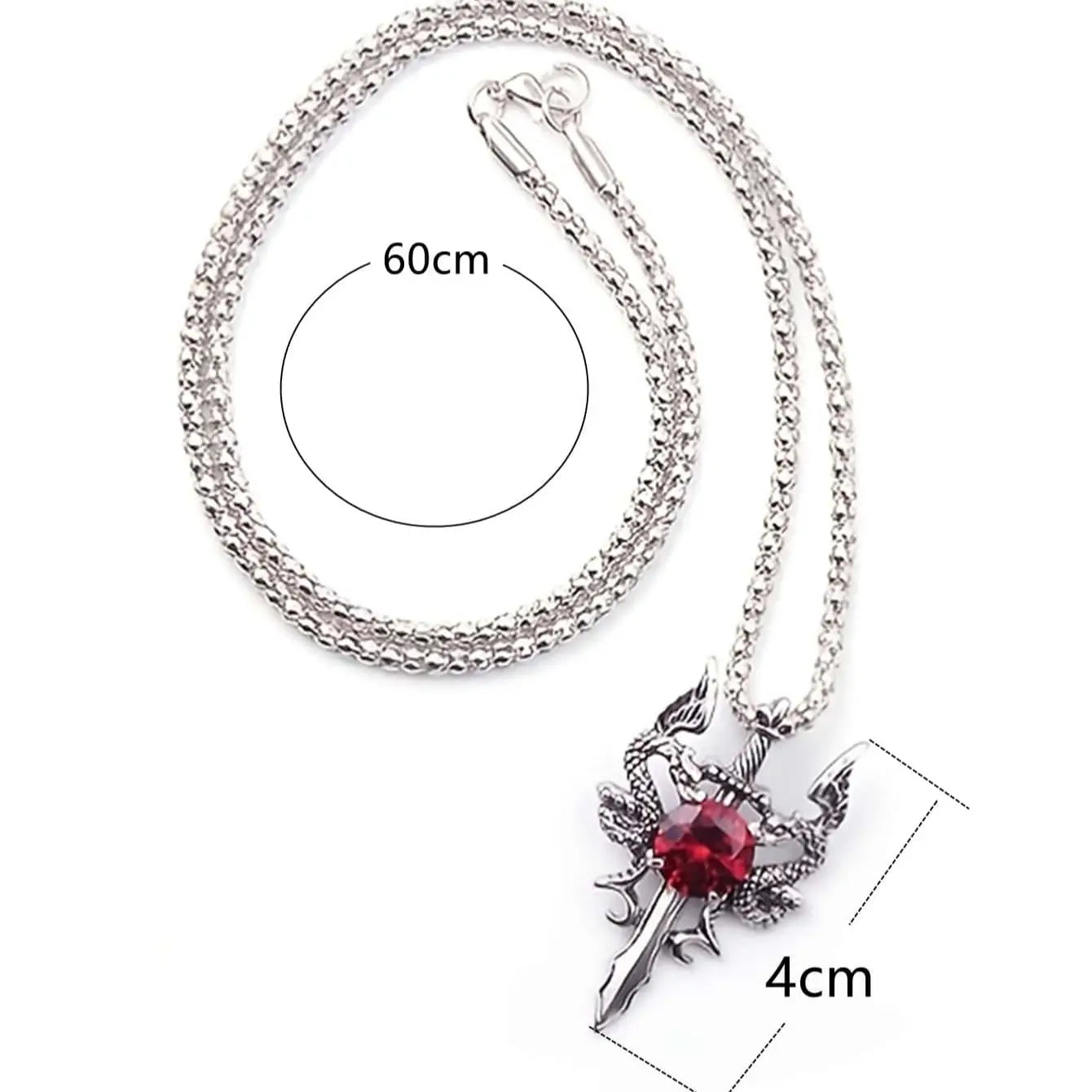 1 Gothic Dragon Water Diamond Long Necklace