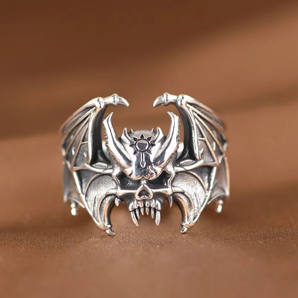 Skull Bat Adjustable Ring
