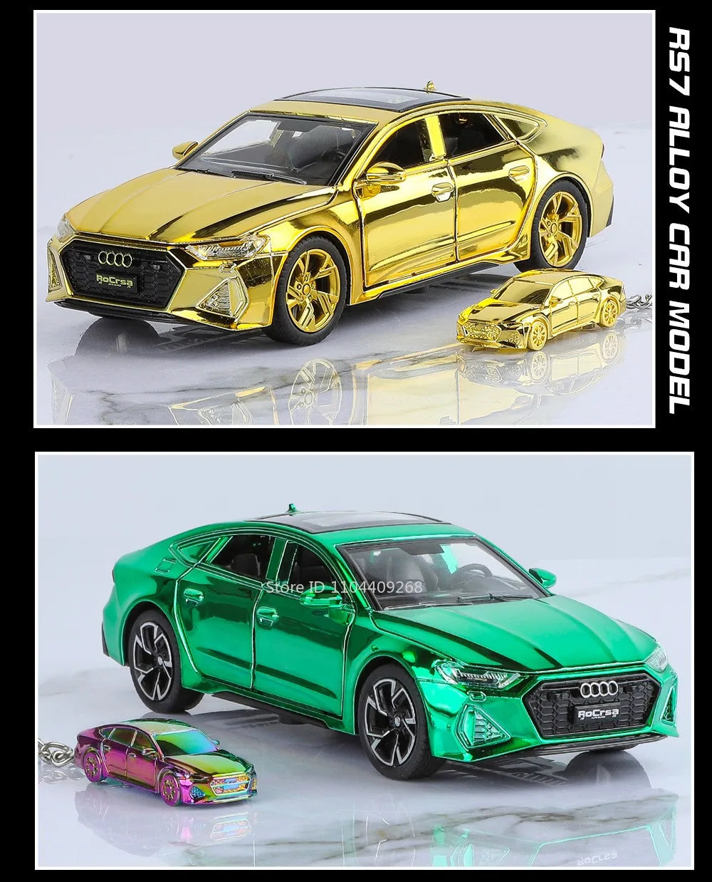 Scale 1:32 RS7 Electroplating Q8 Sports Car Model