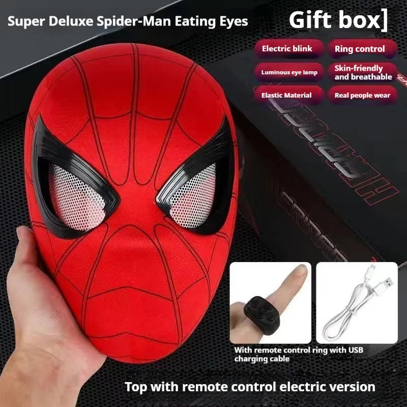 Spider man Mascara Headgear Cosplay Moving Eyes
