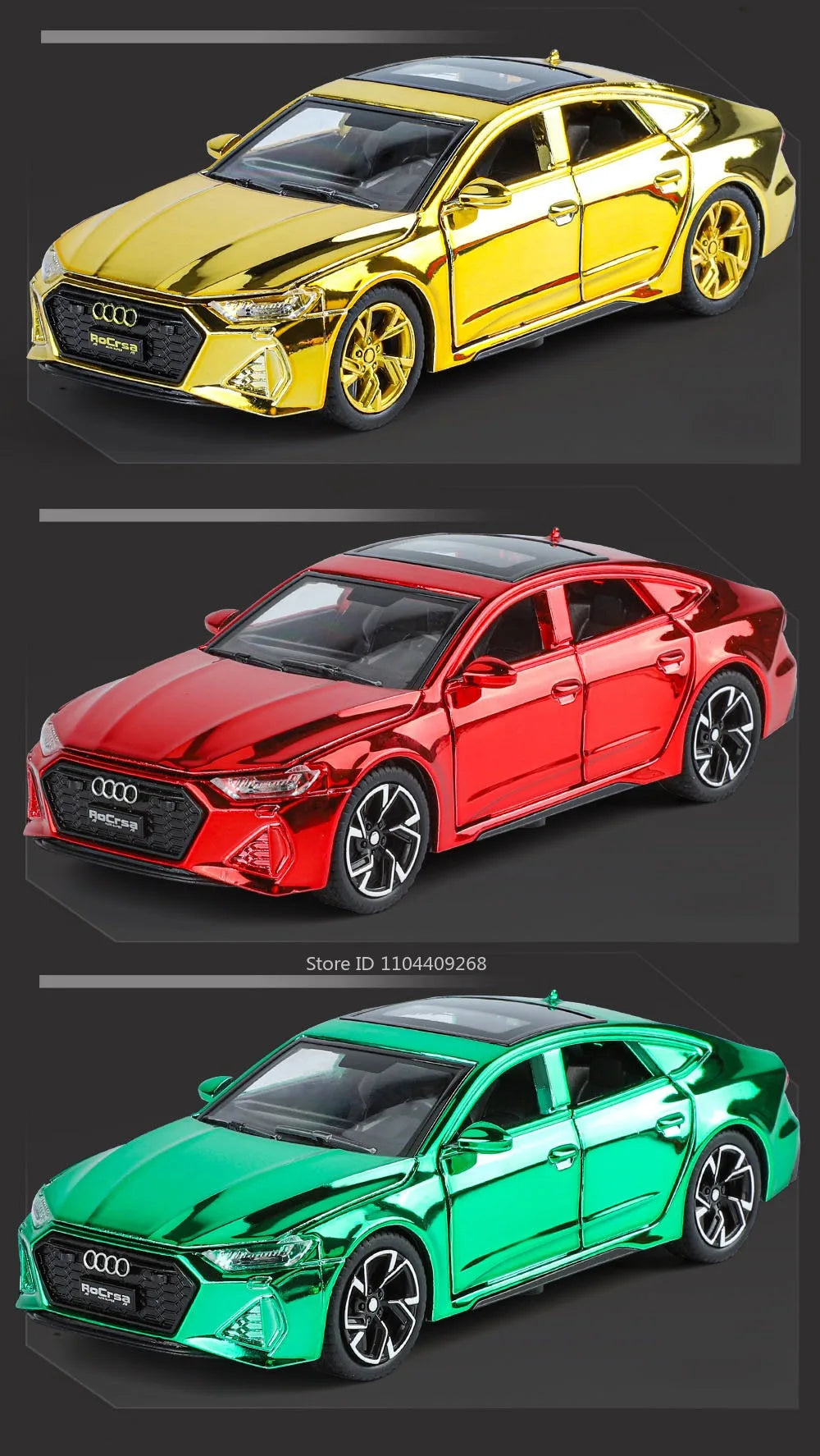Scale 1:32 RS7 Electroplating Q8 Sports Car Model