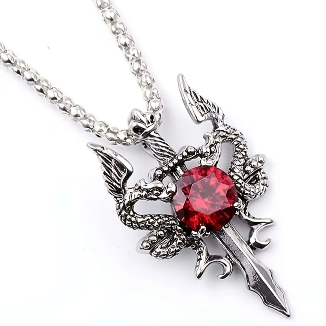 1 Gothic Dragon Water Diamond Long Necklace