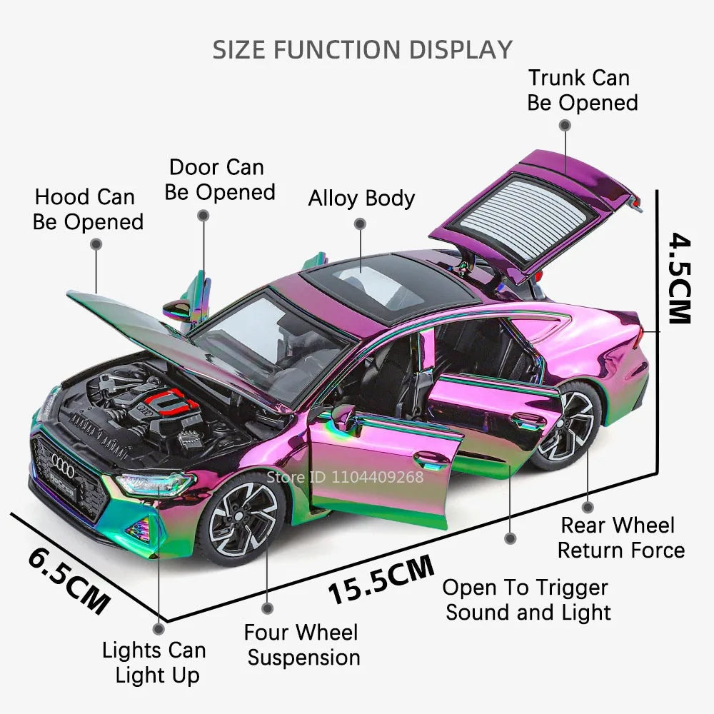 Scale 1:32 RS7 Electroplating Q8 Sports Car Model