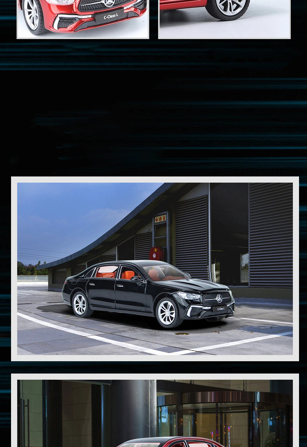 1:24 BENS C260 C-Class Alloy Car Diecasts & Toy Vehicles Car Model Sound and light Pull back Car Toys Gifts