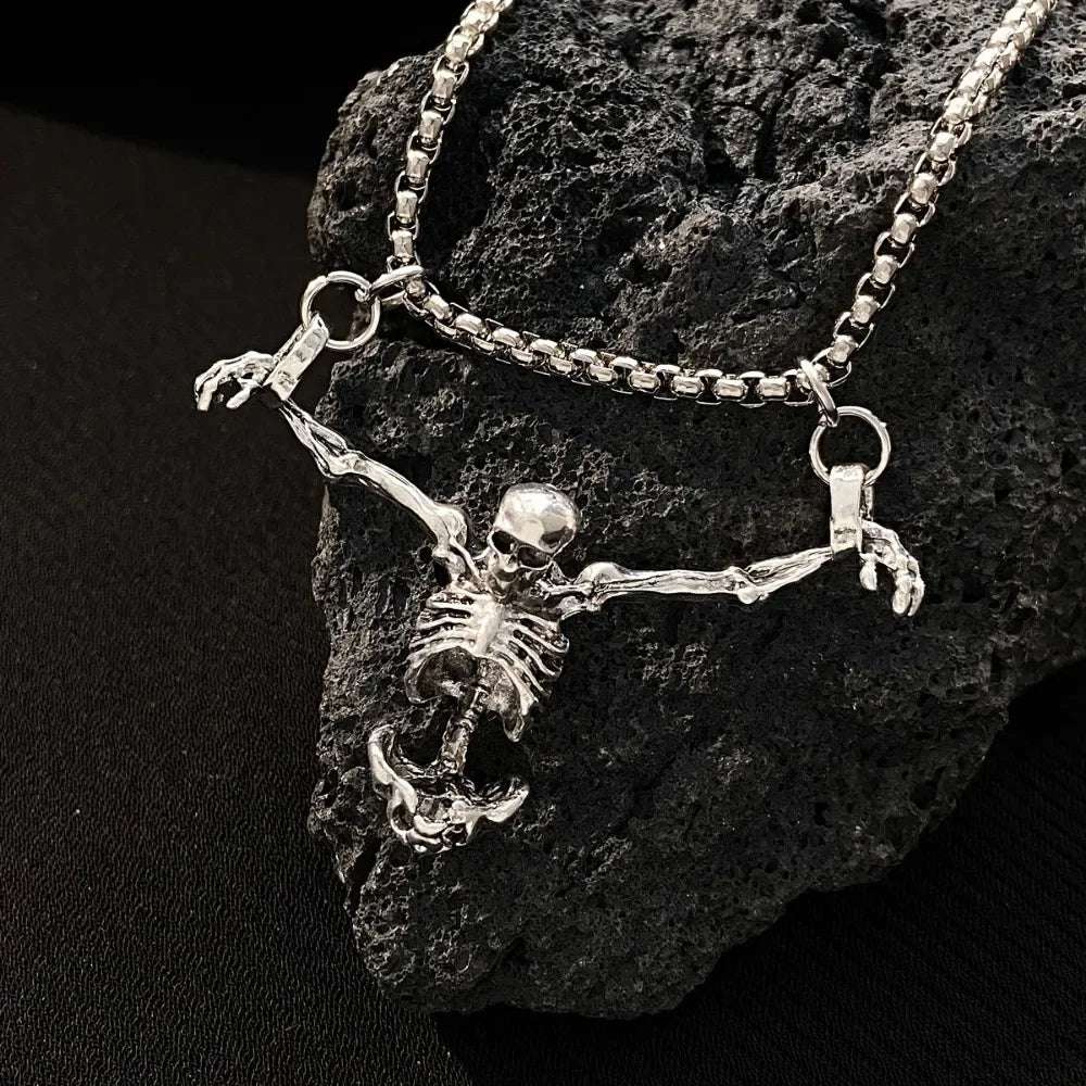 Hip Hop Punk Style Punished Man Skull