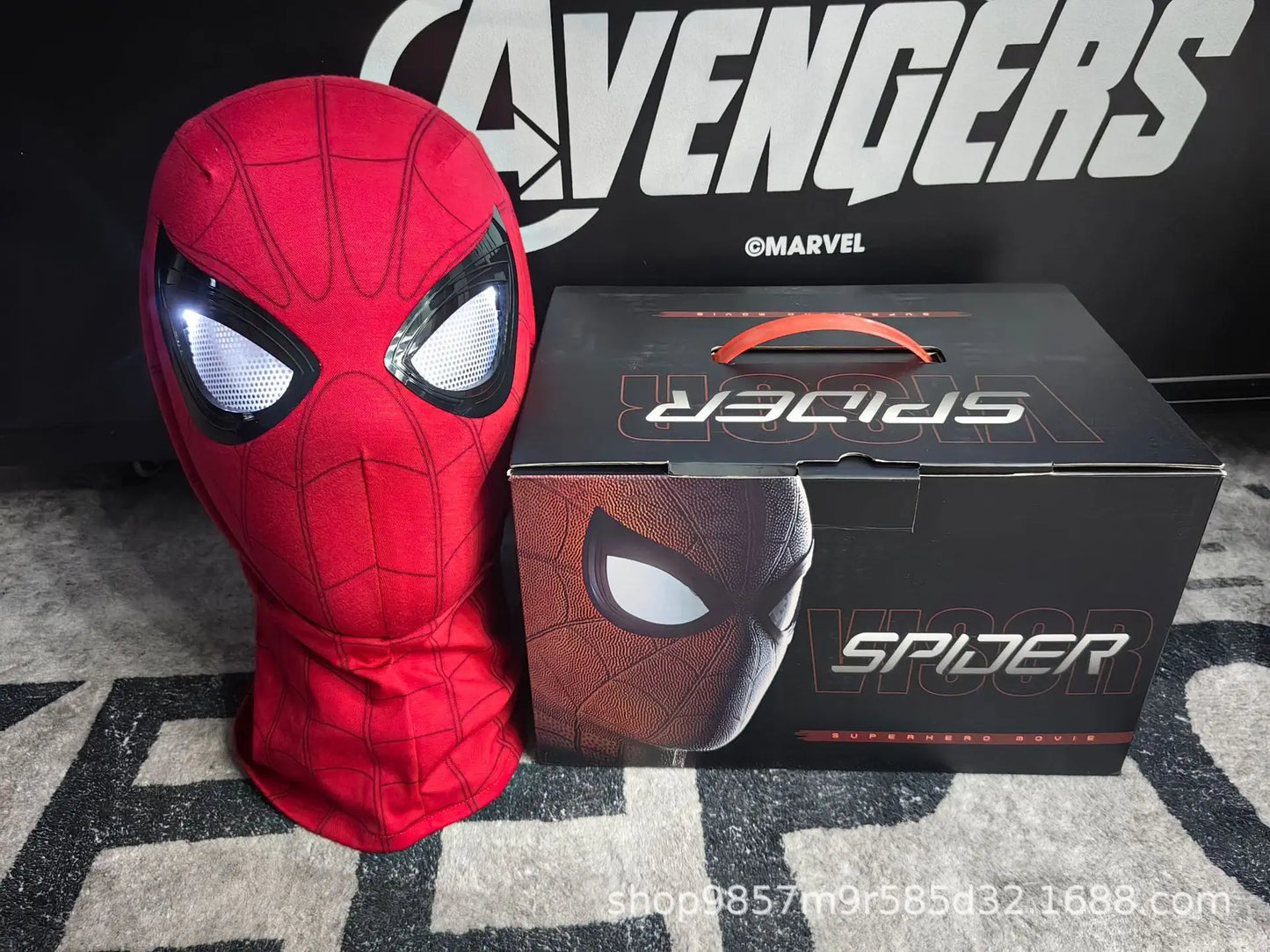 Spider man Mascara Headgear Cosplay Moving Eyes