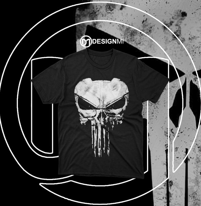 skull of the punisher  black t-shirt