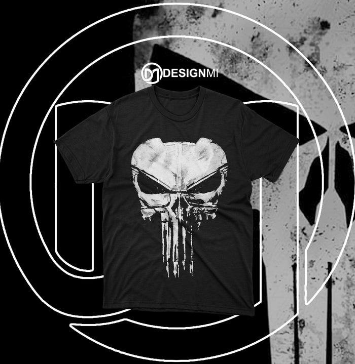 skull of the punisher  black t-shirt