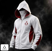 Assassin's Creed white and red zip hoodie
