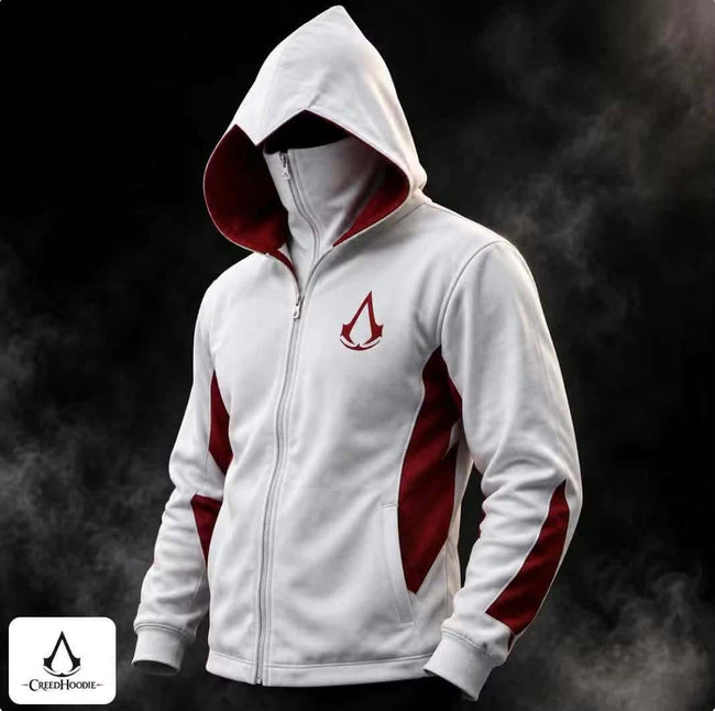 Assassin's Creed white and red zip hoodie