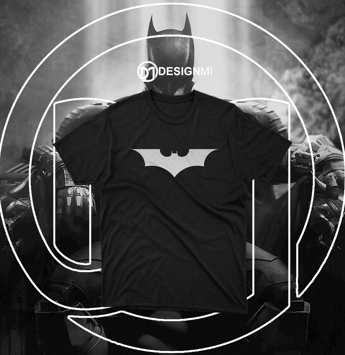 batman light up in the dark  logo black t-shirt