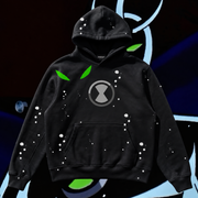 Ben 10 Alien X Hoodie - black starry front view