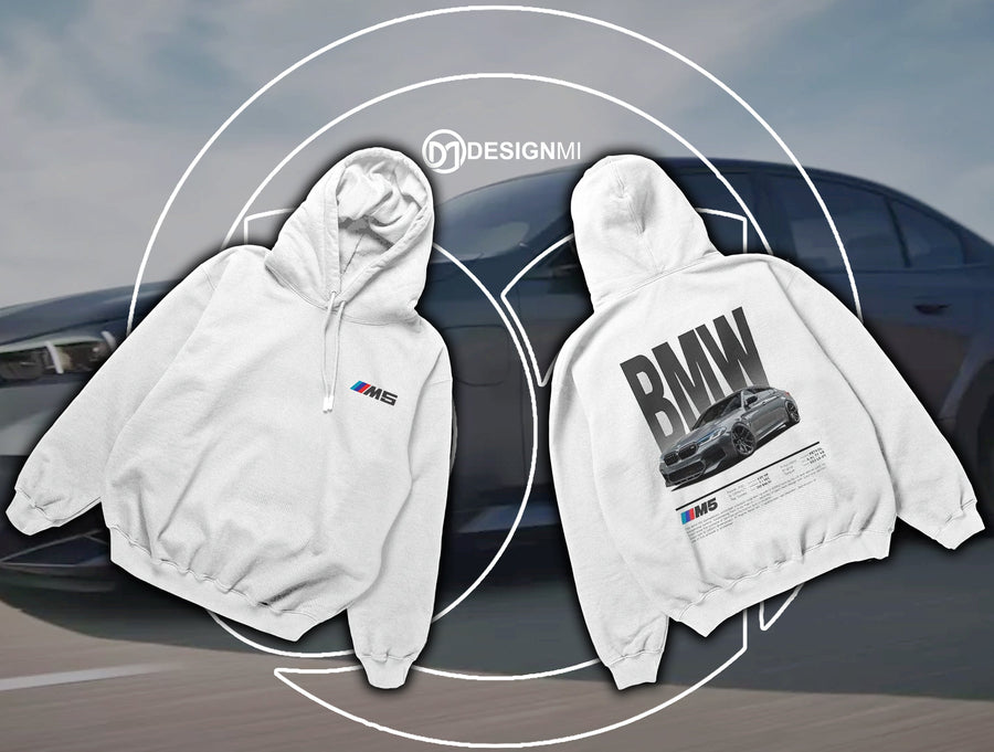 bmw m5 black  and white hoodie